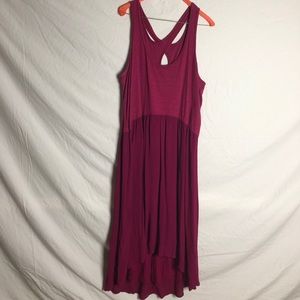 Burgundy, high/low dress